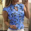 Women's Printing Cap Sleeve Tops