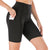 Women Black Pocket High Waist Shorts