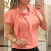 Women Elegant Blouse Short Sleeve