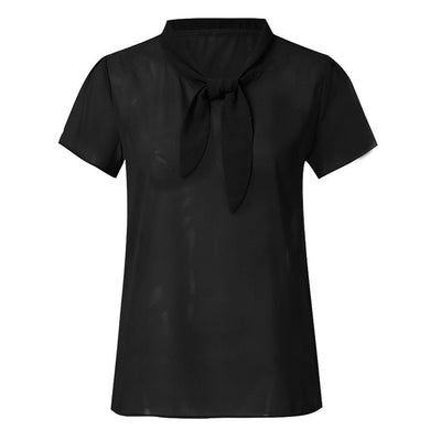 Women Elegant Blouse Short Sleeve