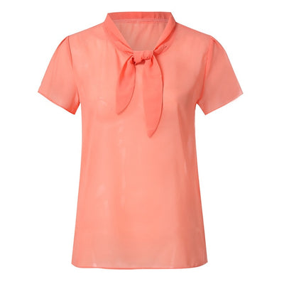 Women Elegant Blouse Short Sleeve